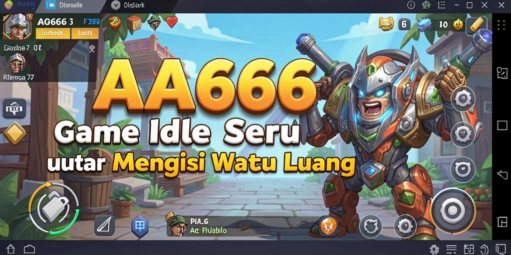 Tampilan gameplay AA666 yang menarik dengan karakter lucu dan warna-warna cerah.