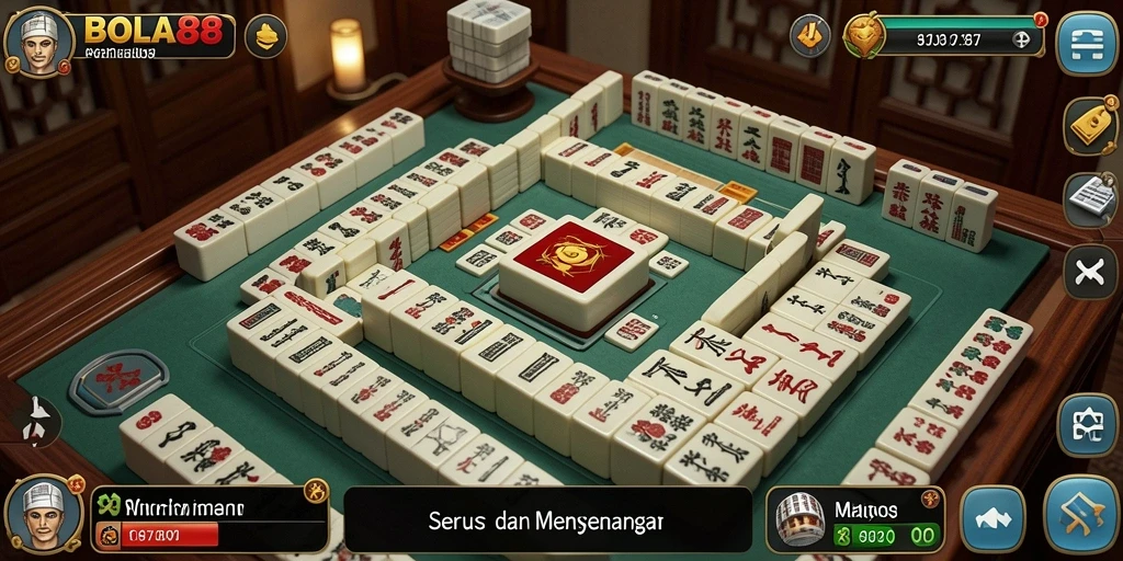 Tampilan gameplay Mahjong yang menarik dan interaktif di BOLA88.