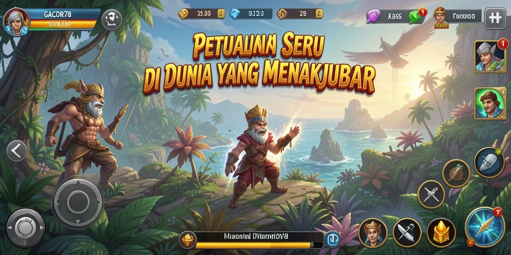 Screenshot utama GACOR78 menunjukkan momen seru dalam gameplay petualangan.