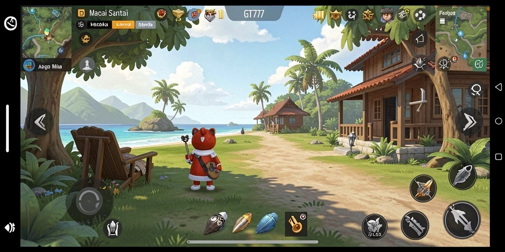 Tampilan gameplay GT777 yang cerah dan menyenangkan untuk dimainkan.