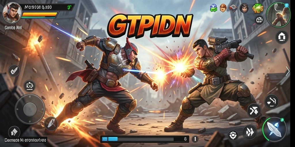 Tangkapan layar GTPIDN menampilkan aksi pertarungan mendebarkan.