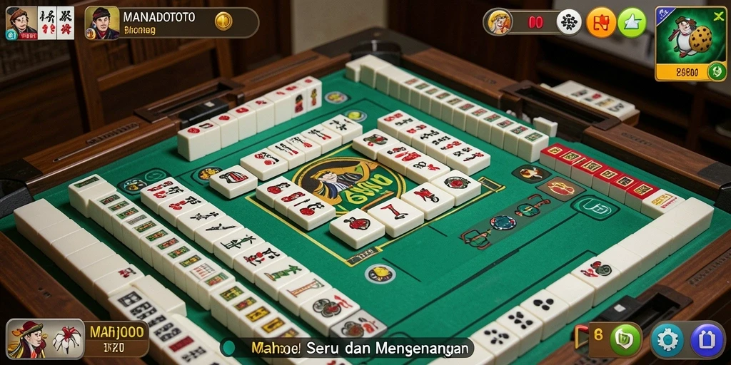 Tampilan gameplay MANADOTOTO yang menarik saat bermain Mahjong.