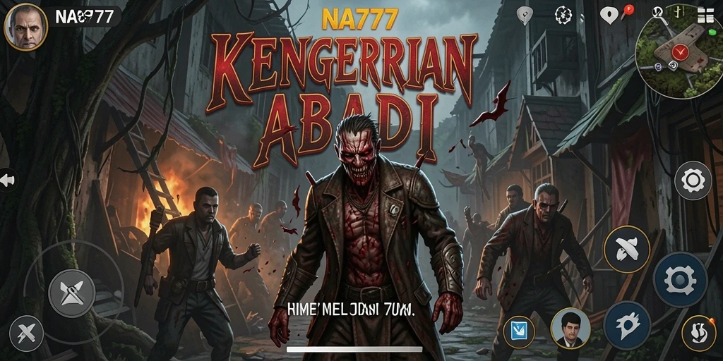 Screenshot utama NA777 menampilkan gameplay menyeramkan dengan suasana gelap dan menakutkan.